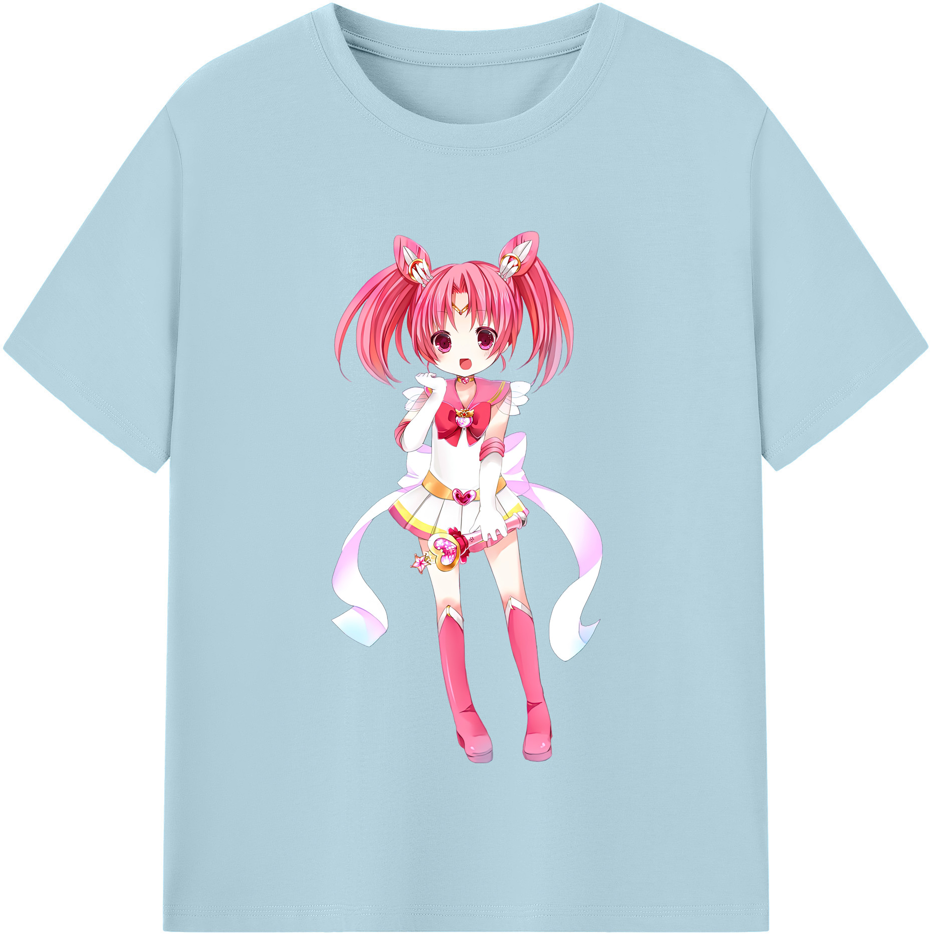 （画像用） 美少女戦士セーラームーン ちびうさ Sailor Moon Chibiusa Tsukino Usagi Small Lady Serenity 綿100％半袖Tシャツ（フロントプリント）